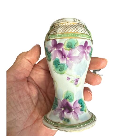 Vintage Porcelain Hand Painted Hat Pin Holder Bud Vase - Picture 7 of 10